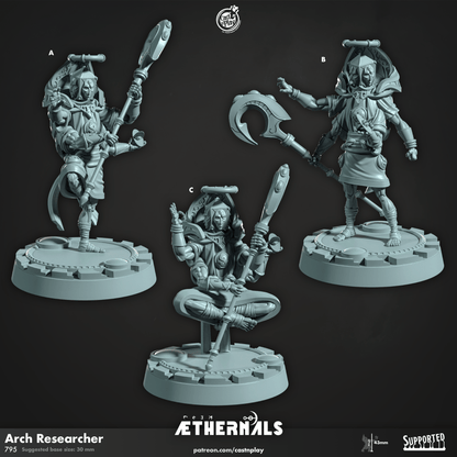 3D Printed Cast n Play Arch Researcher Aethernals Collection 28mm 32mm D&D