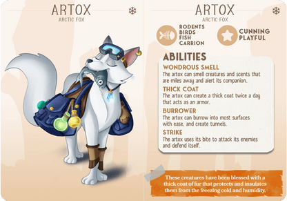 3D Printed Cast n Play Artox - The Arctic Fox Companions 28mm 32mm D&D