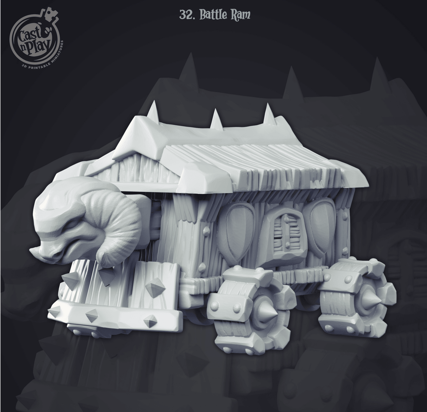 3D Printed Cast n Play Battle Ram 28mm 32mm D&D