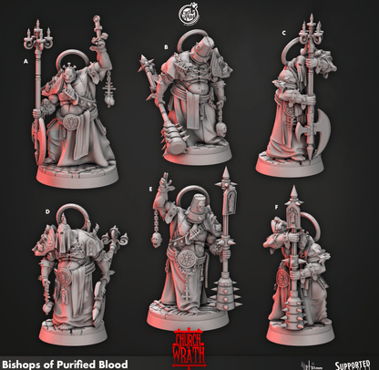 3D Printed Cast n Play Bishops of Purified Blood Church of Wrath 28mm 32mm D&D