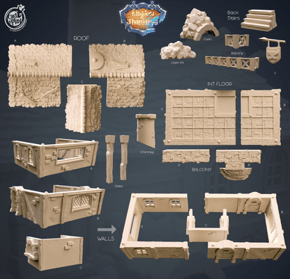 3D Printed Cast n Play Blacksmith's Workshop Kingdom Of Thamarya 28mm 32mm D&D