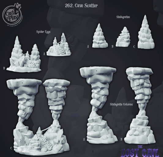 3D Printed Cast n Play Cave Scatter The Lost Cave 28 32mm D&D