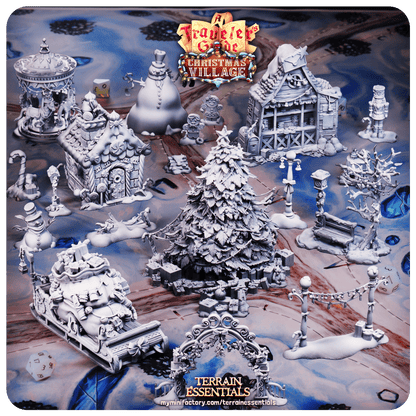3D Printed Cast n Play Christmas Village Terrain Set 28mm 32mm D&D