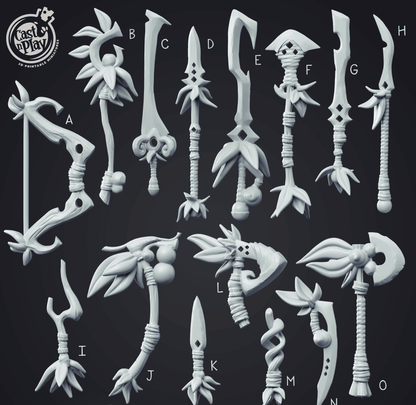 3D Printed Cast n Play Creature Weapons Set 28mm 32mm D&D