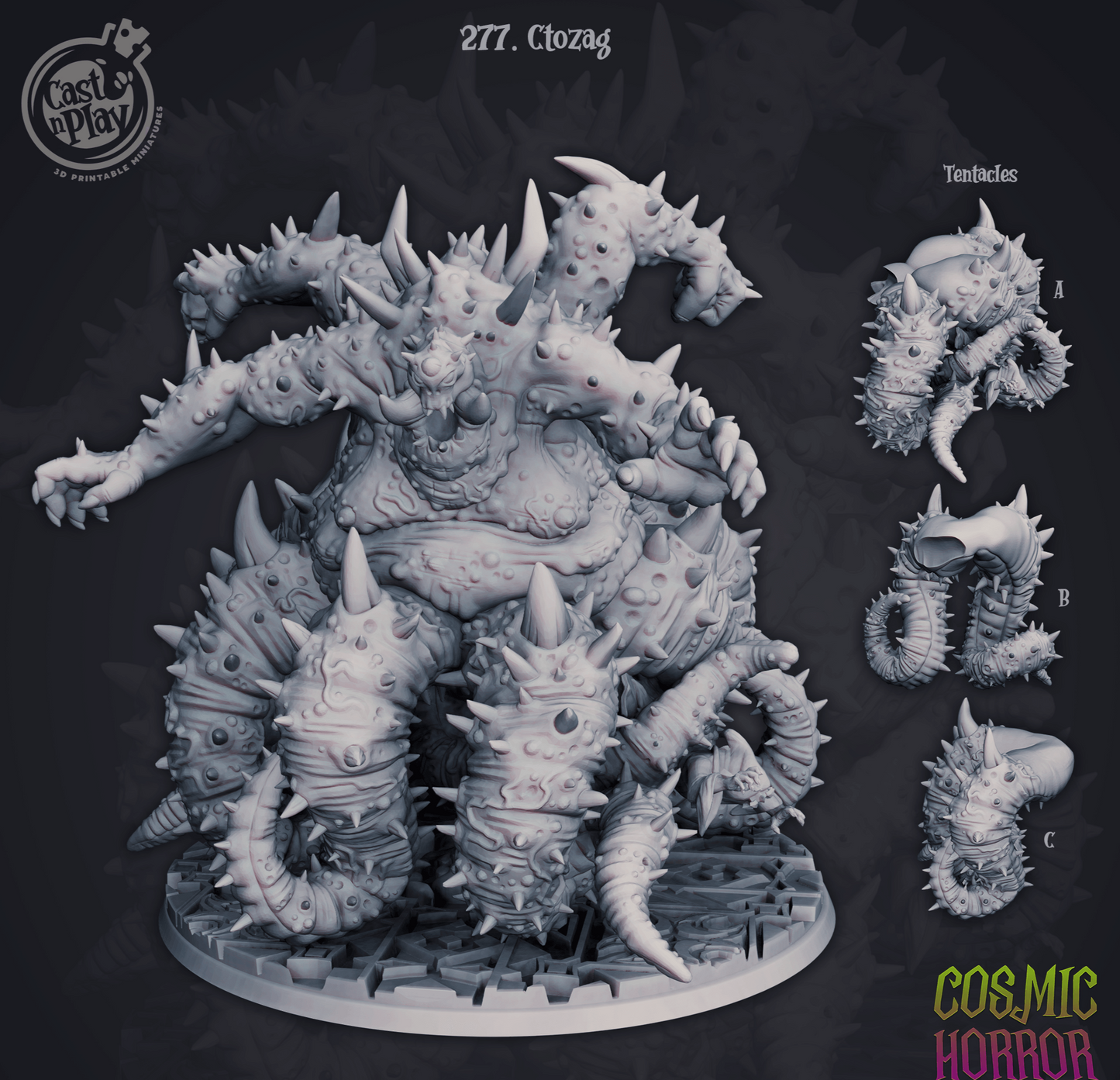 3D Printed Cast n Play Ctozag Cosmic Horrors 28mm 32mm D&D
