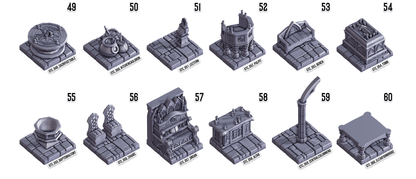 3D Printed Cast n Play Death x Tiles Complete Gothic Set 28mm 32mm D&D