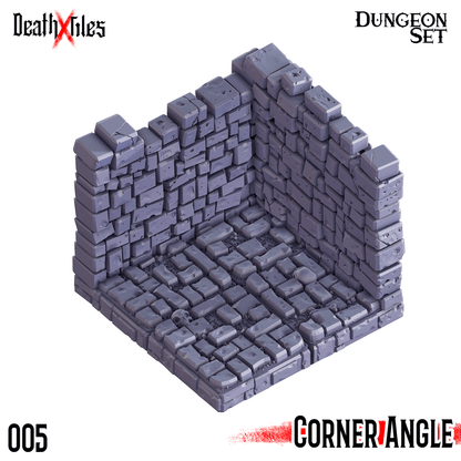 3D Printed Cast n Play Death x Tiles Corner Walls Set 28mm 32mm D&D