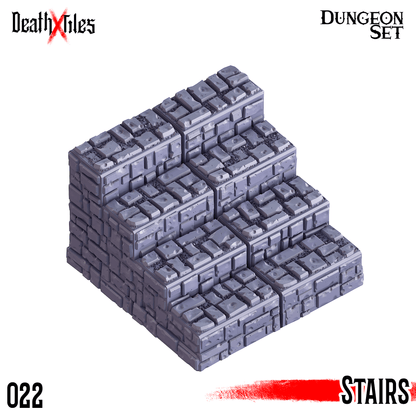 3D Printed Cast n Play Death x Tiles - Stairs Ramp Set 28mm 32mm D&D