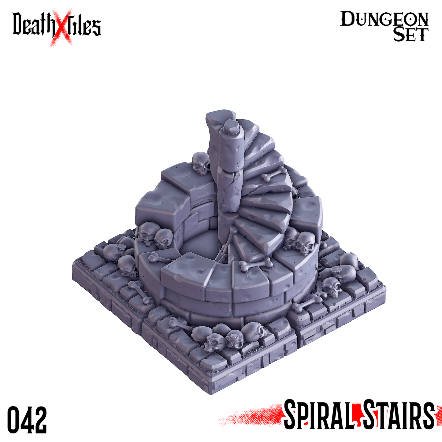 3D Printed Cast n Play Death x Tiles - Stairs Ramp Set 28mm 32mm D&D