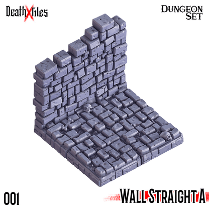 3D Printed Cast n Play Death x Tiles - Straight Walls Set 28mm 32mm D&D
