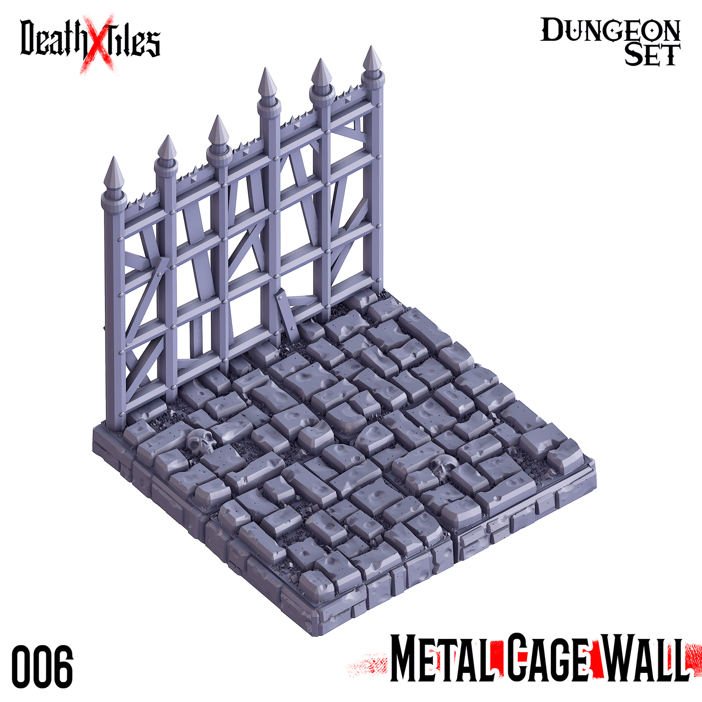 3D Printed Cast n Play Death x Tiles - Straight Walls Set 28mm 32mm D&D