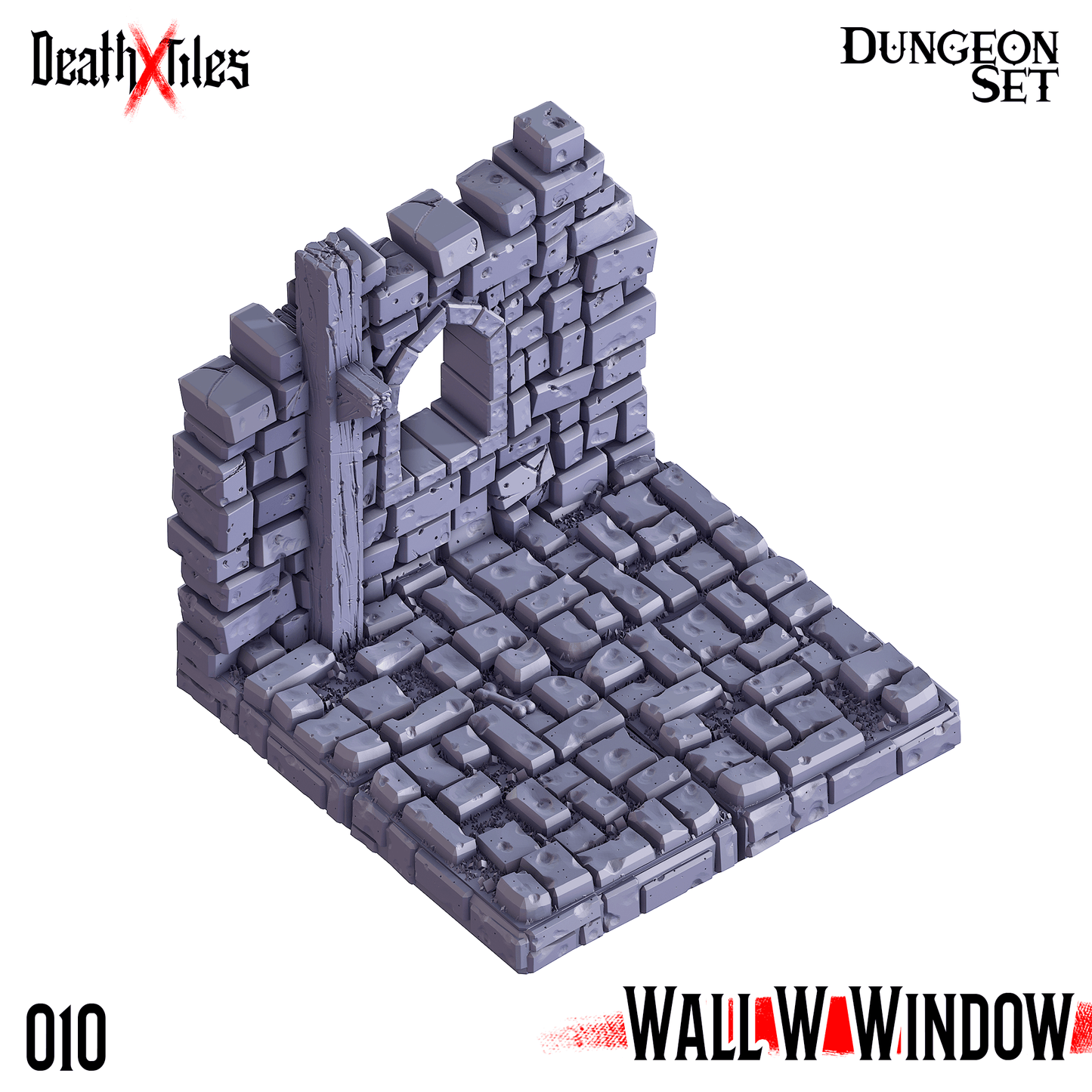3D Printed Cast n Play Death x Tiles - Straight Walls Set 28mm 32mm D&D