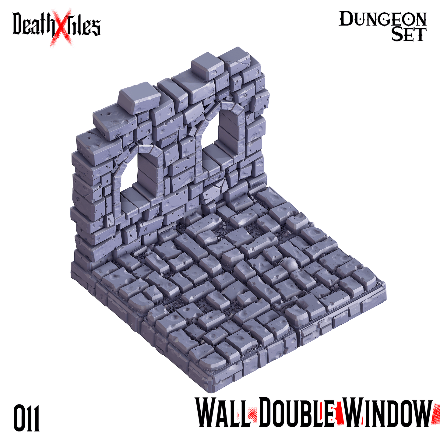 3D Printed Cast n Play Death x Tiles - Straight Walls Set 28mm 32mm D&D