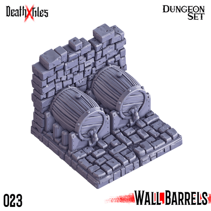3D Printed Cast n Play Death x Tiles - Straight Walls Set 28mm 32mm D&D