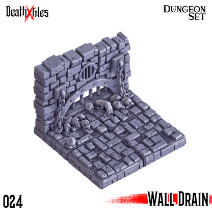 3D Printed Cast n Play Death x Tiles - Straight Walls Set 28mm 32mm D&D