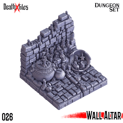 3D Printed Cast n Play Death x Tiles - Straight Walls Set 28mm 32mm D&D