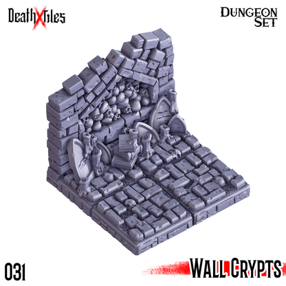 3D Printed Cast n Play Death x Tiles - Straight Walls Set 28mm 32mm D&D