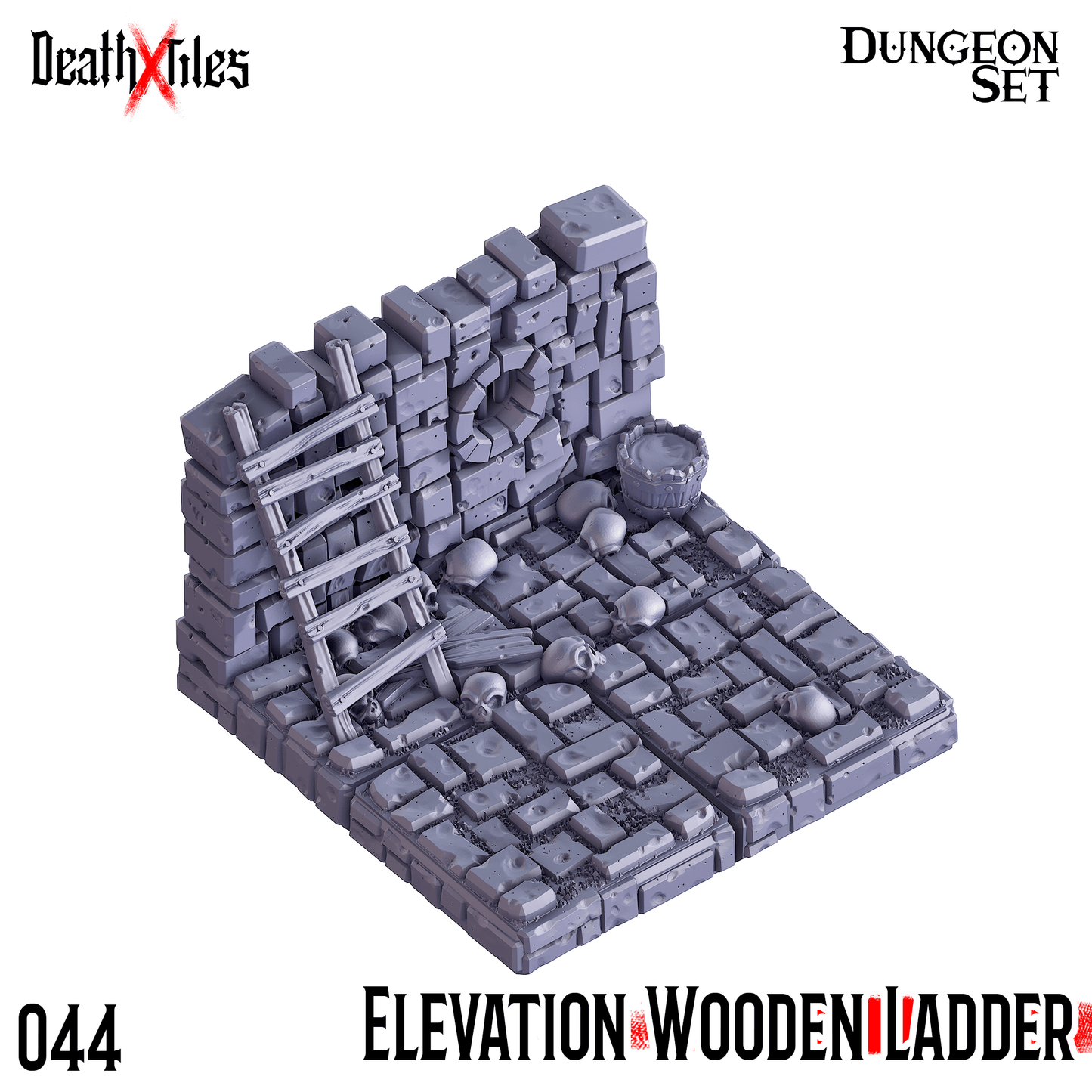 3D Printed Cast n Play Death x Tiles - Straight Walls Set 28mm 32mm D&D