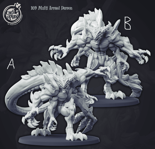 3D Printed Cast n Play Demon Hunters - Multi Armed Demon 28mm 32mm D&D