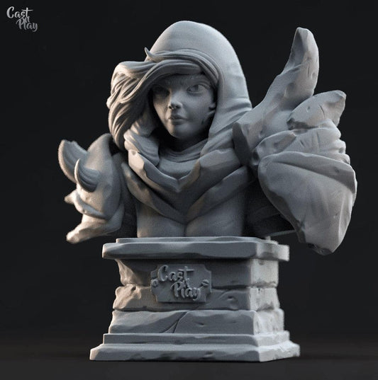 3D Printed Cast n Play Demon Huntress Bust 28mm 32mm D&D