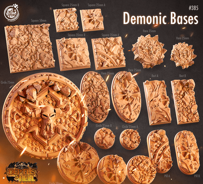 3D Printed Cast n Play Demonic Bases Depths of Hell Set 28mm 32mm D&D