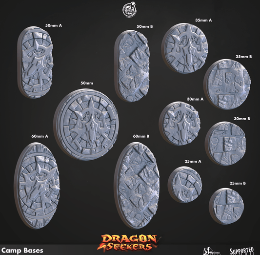 3D Printed Cast n Play Dragonian Camp Bases Set 28mm 32mm D&D