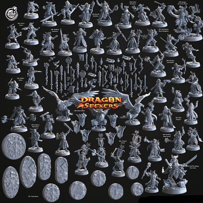 3D Printed Cast n Play Drakken Protectors Dragon Seekers 28 32mm D&D
