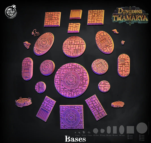 3D Printed Cast n Play Dungeon Bases Set Dungeons of Thamarya 28mm 32mm D&D