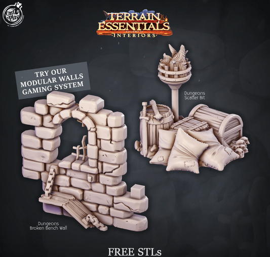 3D Printed Cast n Play Dungeon Scatter Set 28mm 32mm D&D