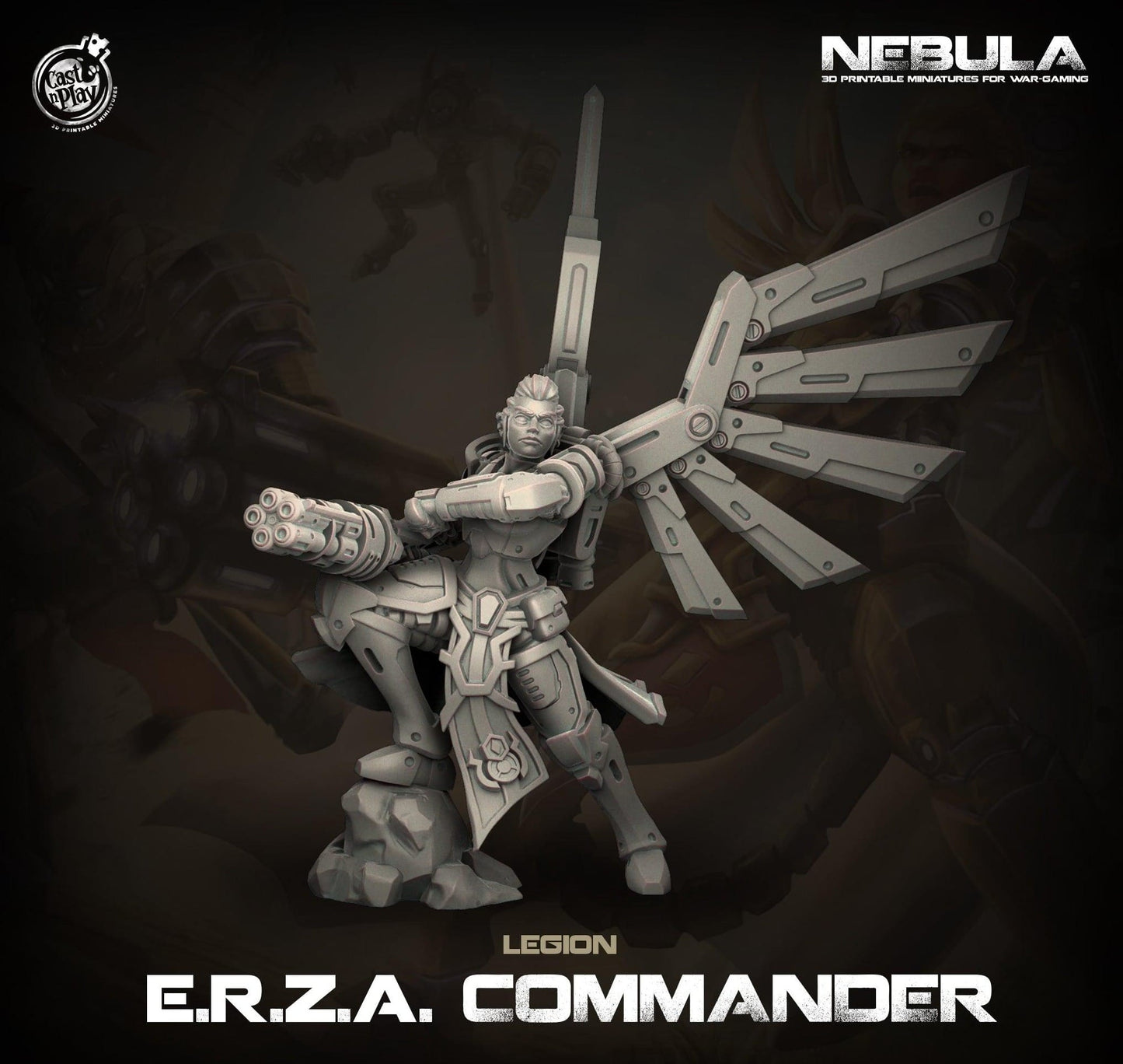 3D Printed Cast n Play ERZA Commander Nebula Origins 28mm 32mm D&D