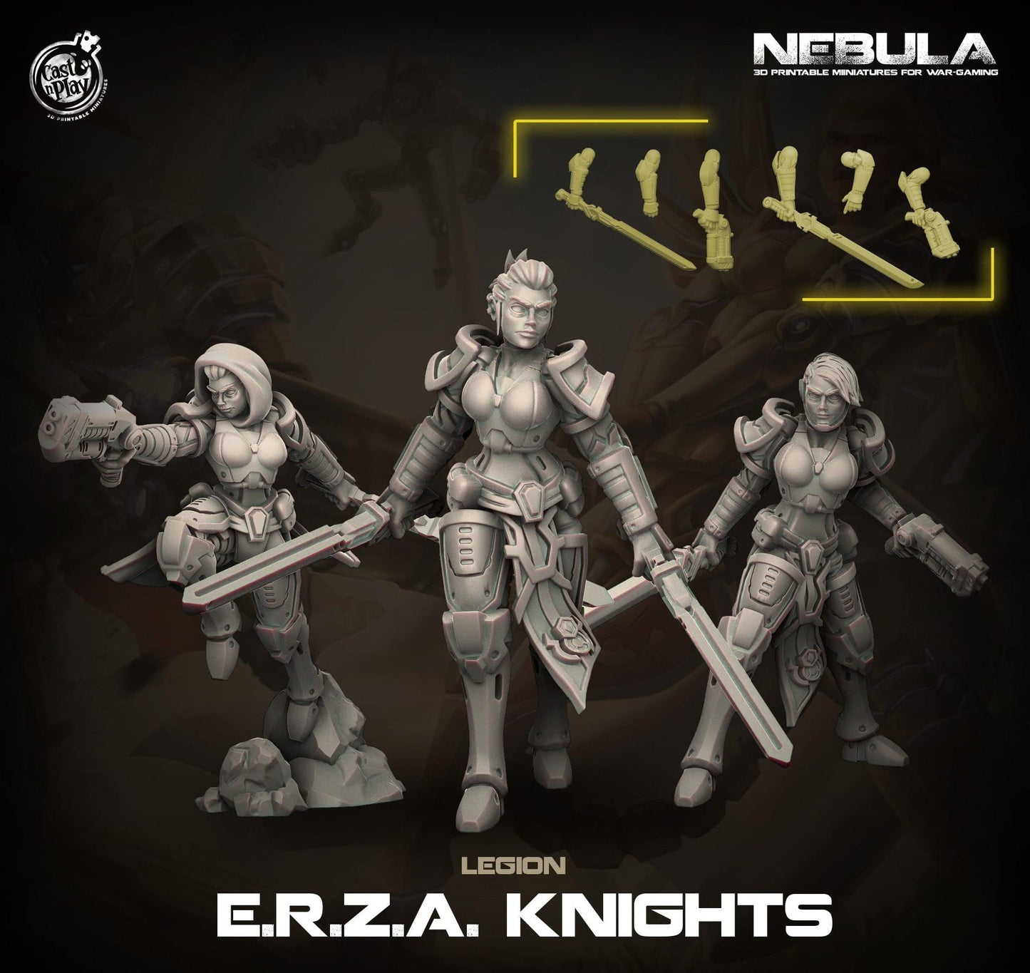 3D Printed Cast n Play ERZA Knights Nebula Origins 28mm 32mm D&D