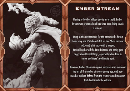 3D Printed Cast n Play Ember Stream Mount Magma 28mm 32mm D&D