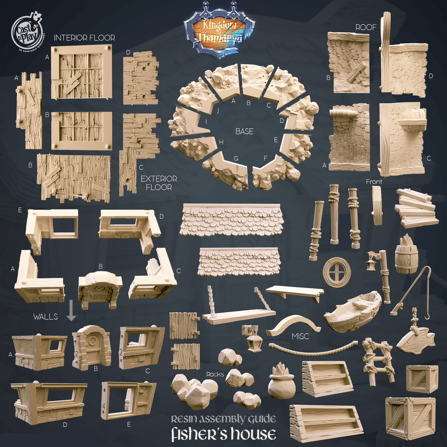 3D Printed Cast n Play Fisher's House Kingdom Of Thamarya 28mm 32mm D&D