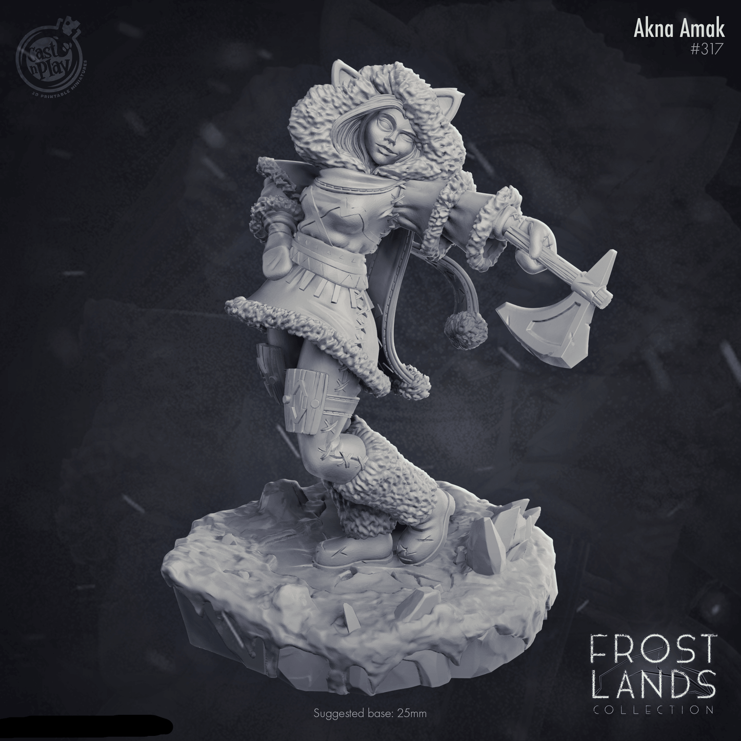 3D Printed Cast n Play Frostlands - Akna Amak 28mm 32mm D&D