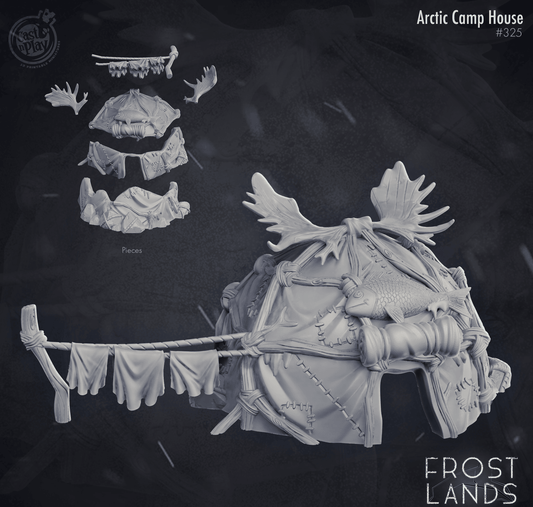 3D Printed Cast n Play Frostlands - Arctic Camp House 28mm 32mm D&D