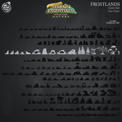 3D Printed Cast n Play Frostlands Core Set Frostlands Terrain Set Terrain Essentials Nature 28mm 32mm D&D