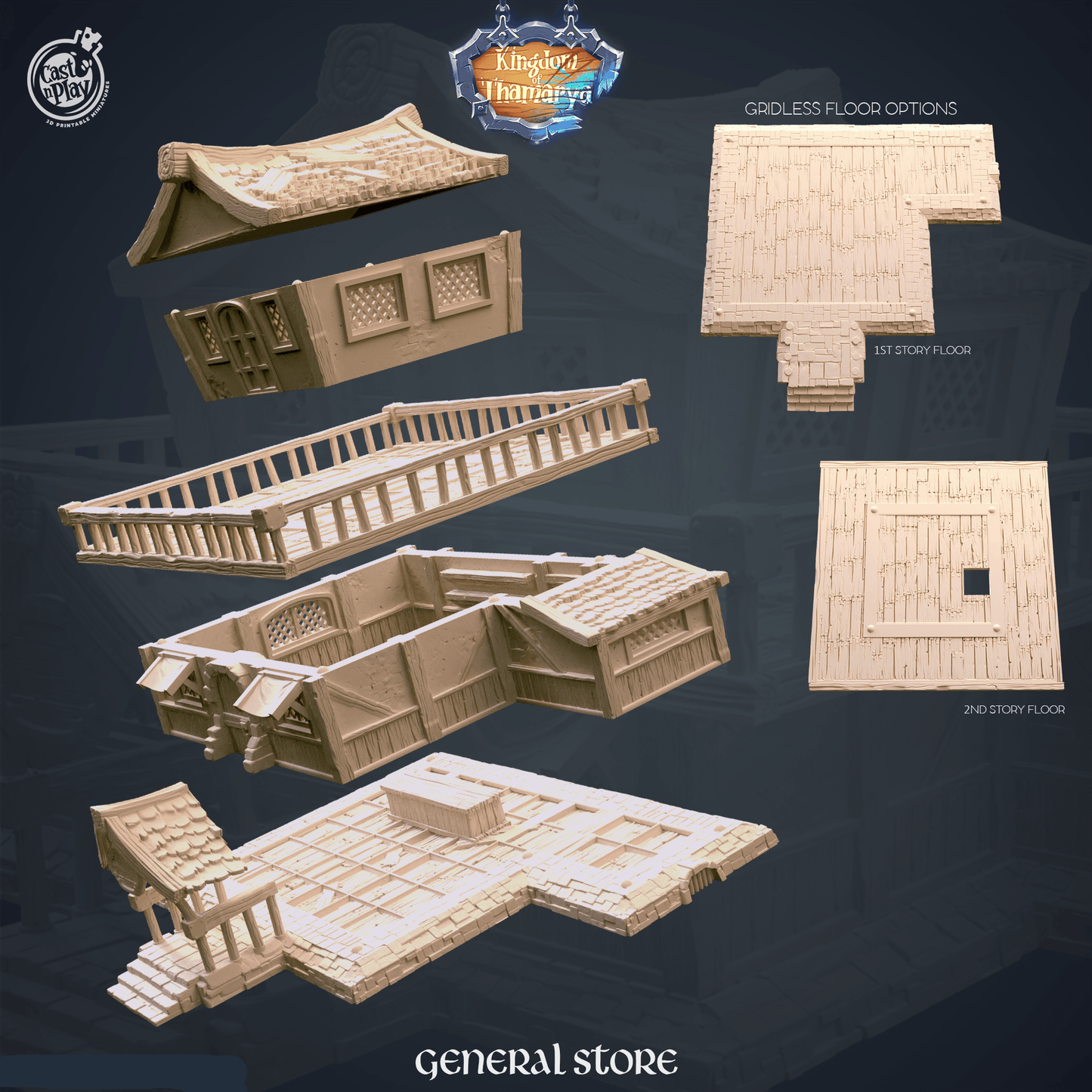 3D Printed Cast n Play General Store Kingdom Of Thamarya 28mm 32mm D&D