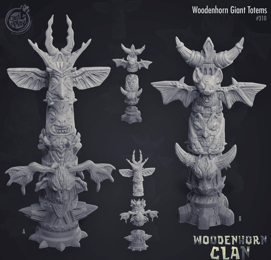 3D Printed Cast n Play Giant Totems Woodenhorn Clan 28mm 32mm D&D