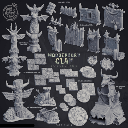 3D Printed Cast n Play Giant Totems Woodenhorn Clan 28mm 32mm D&D