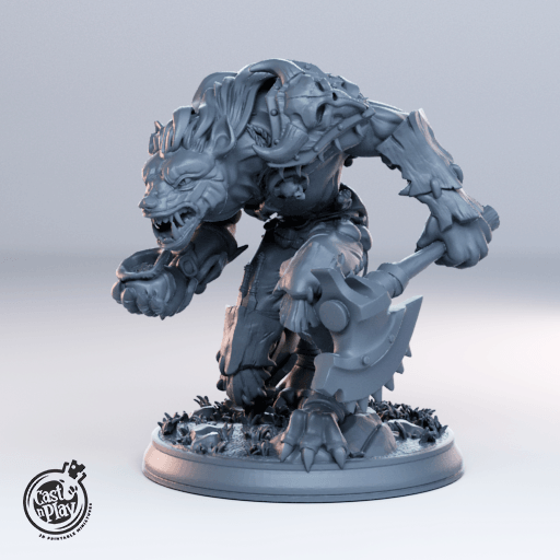 3D Printed Cast n Play Gnoll Leader Set Townsfolk 28mm 32mm D&D