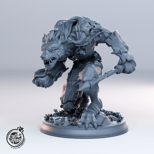 3D Printed Cast n Play Gnoll Leader Set Townsfolk 28mm 32mm D&D