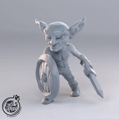 3D Printed Cast n Play - Goblins with Weapons 28mm 32mm D&D