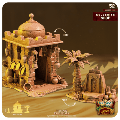 3D Printed Cast n Play Goldsmith Shop Desert Winds Terrain Set 28mm 32mm D&D