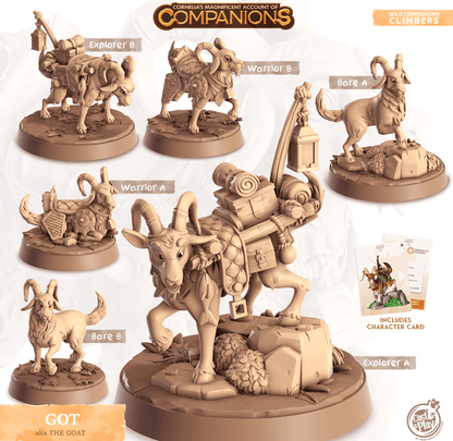 3D Printed Cast n Play Got - Goat Companions 28mm 32mm D&D