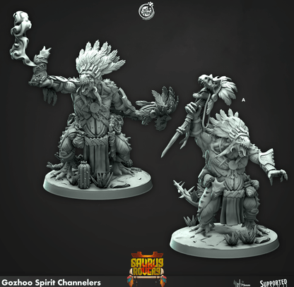 3D Printed Cast n Play Gozhoo Spirit Channelers Saurus Rovers Set 28mm 32mm D&D