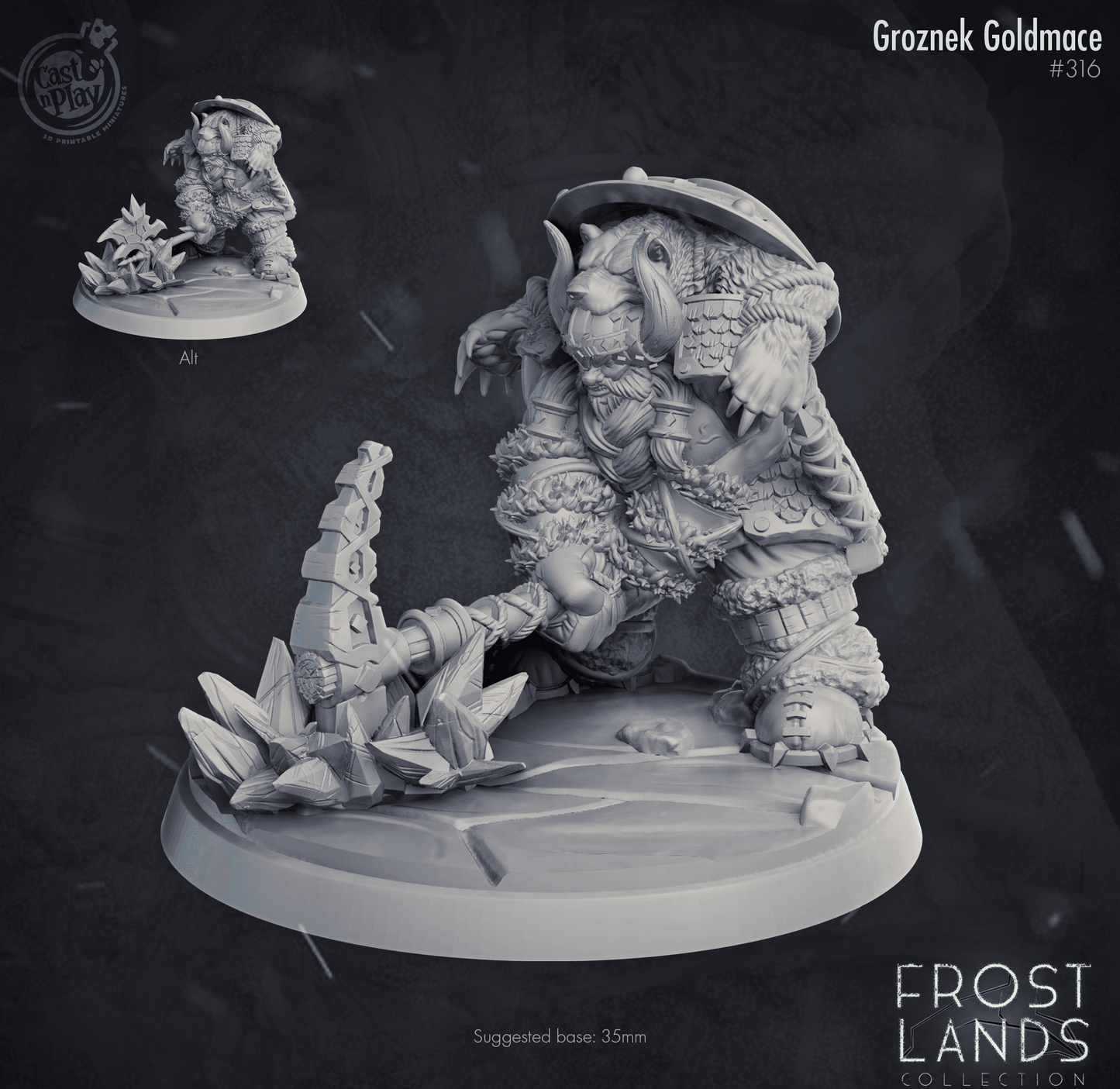 3D Printed Cast n Play Groznek Goldmace Frost Lands 28mm 32mm