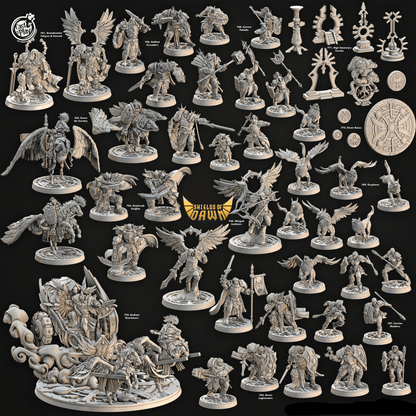 3D Printed Cast n Play Gryphons Shields of Dawn 28mm 32mm D&D