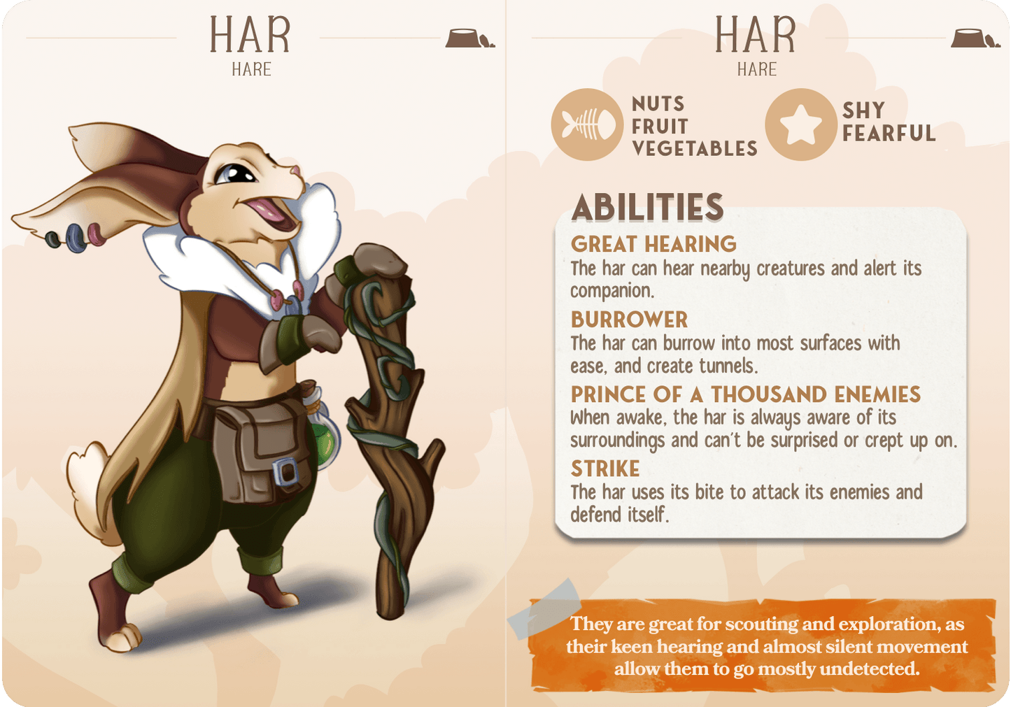 3D Printed Cast n Play Har - Hare Companions 28mm 32mm D&D