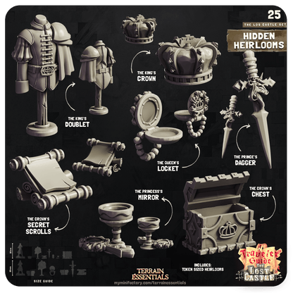 3D Printed Cast n Play Hidden Heirlooms The Lost Castle Terrain Set 28mm 32mm D&D