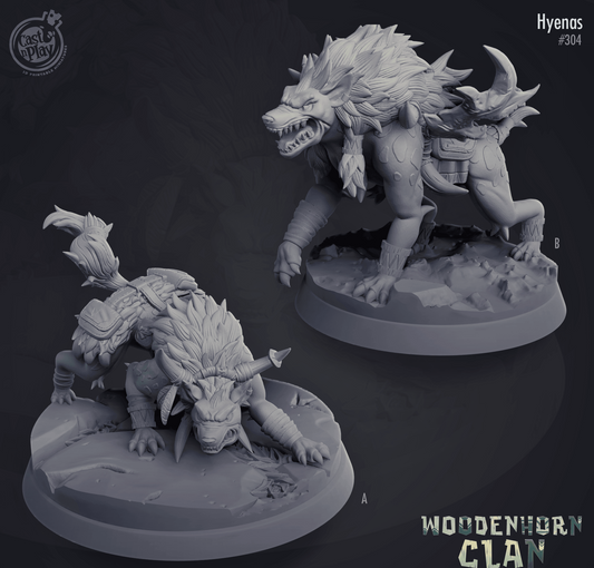 3D Printed Cast n Play Hyenas Woodenhorn Clan 28mm 32mm D&D